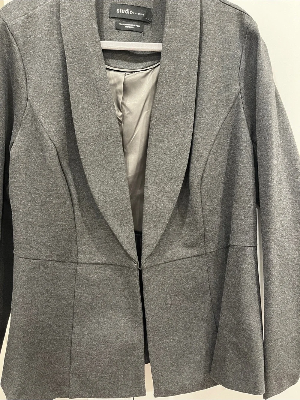 torrid Studio Charcoal Gray Shawl Collar Blazer